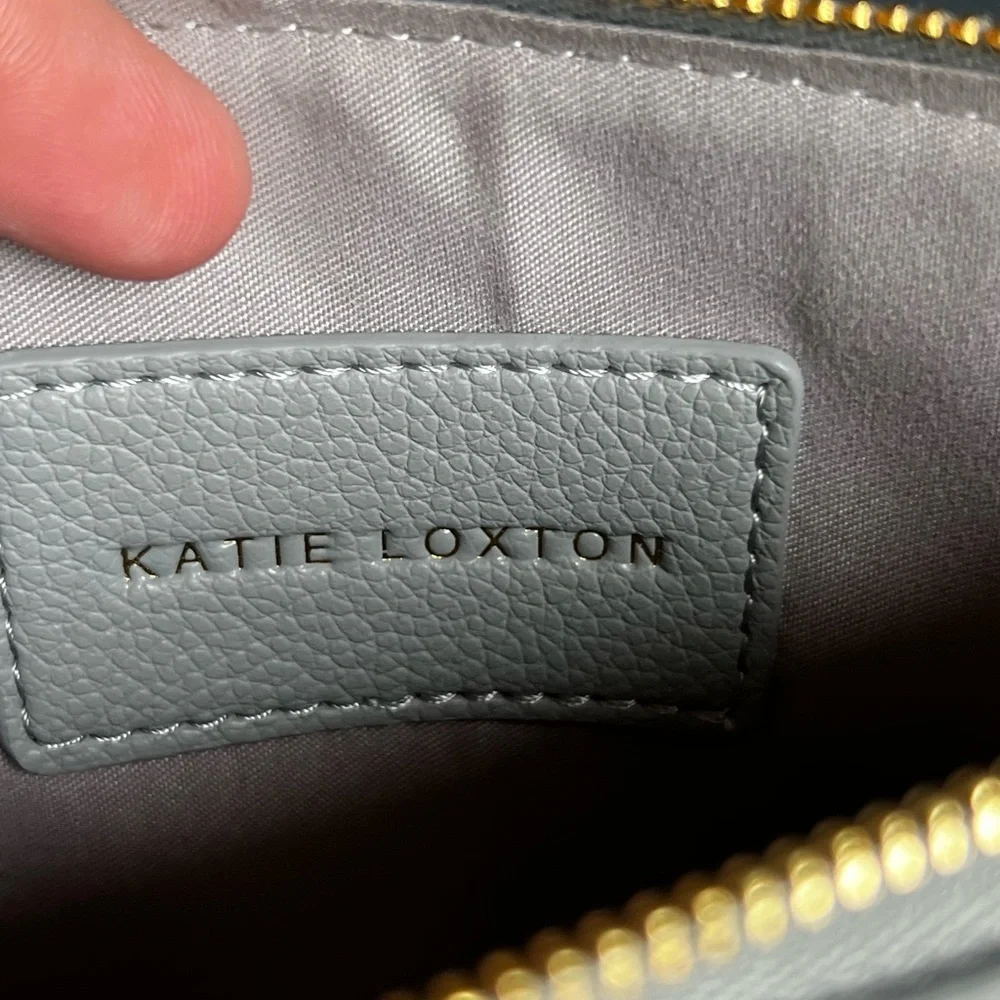 🆕 Katie Loxton Elegant Gray Leather Clutch Wristlet